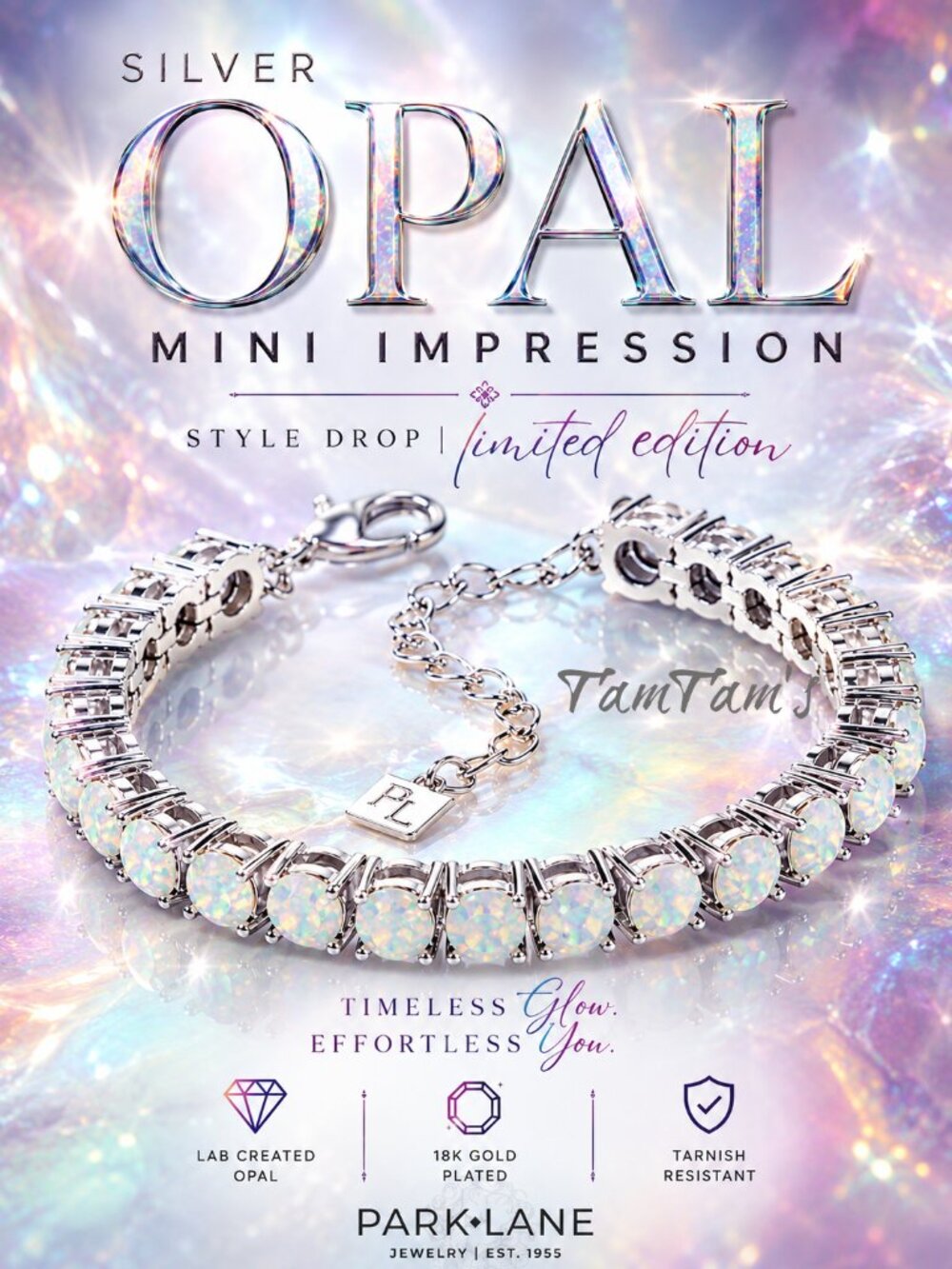 Park Lane Silver Opal Mini Impression Tennis Bracelet - Limited Edition Sold Out